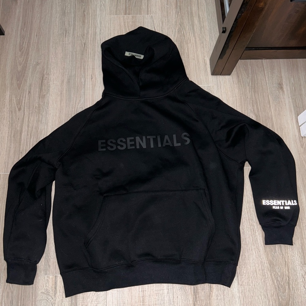 Essential Big Logo Hoodie Black size small NWT